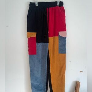 Corduroy Patchwork Cargo Pants